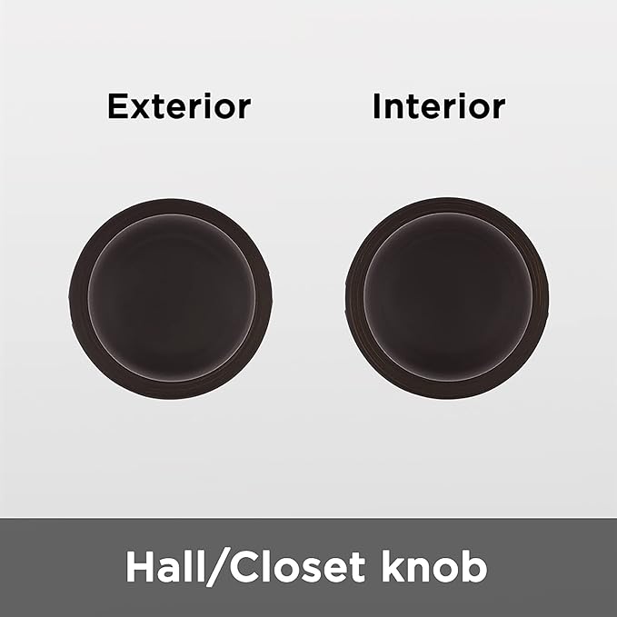 Kwikset Cove Interior Passage Door Knob, Handle for Closet and Hallway Doors, Non-Locking Doorknob, Venetian Bronze (Pack of 4)