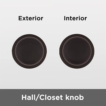 Kwikset Cove Interior Passage Door Knob, Handle for Closet and Hallway Doors, Non-Locking Doorknob, Venetian Bronze (Pack of 4)