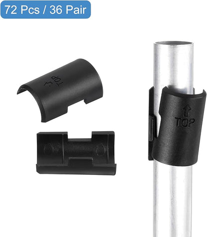 uxcell 72Pcs Wire Shelving Shelf Lock Clips, Plastic Shelving Clips for 1" Post Shelving, Shelving Sleeves Replacements for Wire Shelving System, Black