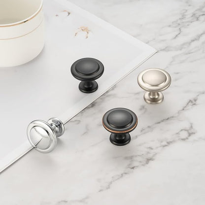KOOFIZO Round Cabinet Knobs Polished Chrome Cabinet Pulls, Dia. 1-1/4 Inch, 30 Pack Chrome Drawer Knobs for Kitchen Cabinets 1960 Drawers Dresser Cupboard Bedroom Bathroom