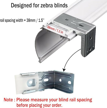 4 Pack Zebra Shades Mounting Brackets, Window Treatment Repair Kit - Heavy Duty Metal Blinds Bracket Support for 1-1/2"(38mm) Zebra Shades and Blinds