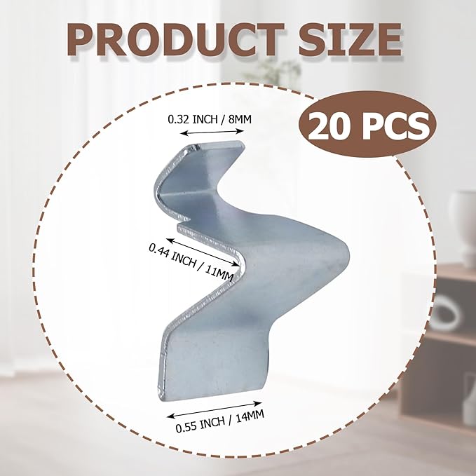 Metal Shelf Clips 20 Pcs, Silver Pilaster Shelf Brackets for Standard Pilasters, Universal Shelf Support Bracket for Metal or Wood Cabinets, Bookcases