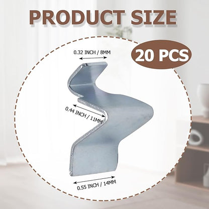 Metal Shelf Clips 20 Pcs, Silver Pilaster Shelf Brackets for Standard Pilasters, Universal Shelf Support Bracket for Metal or Wood Cabinets, Bookcases