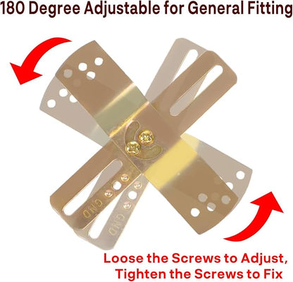 Light Fixture Mounting Brackets, Adjustable Mounting Plates for 4" J-Box, Light Crossbar Set with Screw and Nuts for Wall Light, Close to Ceiling Light, Chandelier, Pendant, 2 Pack