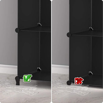 Closet Organizers and Storage, 12 Cube Storage Organizer, Portable Closet Organization Clothes Shelves for Kids, Closet, Bedroom, Bathroom, Office, Black