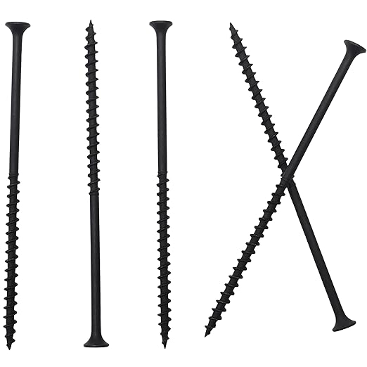 50pcs #10 × 4-1/2 inch High Hardness Drywall Screws, Black, Coarse Thread, Phillips Drive, Bugle Head, Black Wood Screws, Long Screws, Wood and More