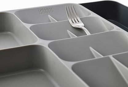 Joseph Joseph DrawerStore Expanding Flatware Cutlery, Utensil & Gadgets Organiser, Expandable in Drawer Space Saving Tray- Grey