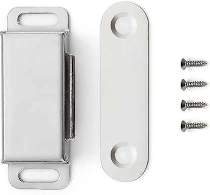 Ravinte 30 Pack Silver Magnetic Door Catch, Brushed Satin Nickel Cabinet Magnets, Strong Magnetic Catch Latch for Kitchen Cabinets, Drawers & Cupboards, Stainless Steel Closures