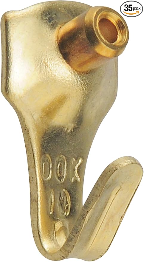 OOK 535888 Professional Picture Hangers, Art Hangers, Brass, 10lb Max Weight (35 Piece)