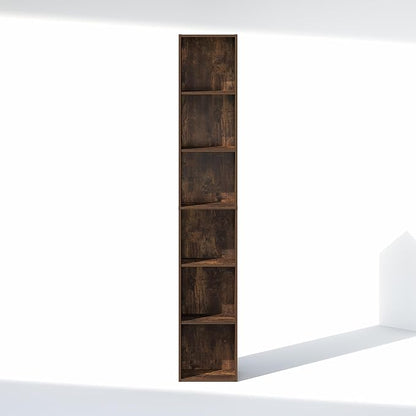 Furinno Cubicle 6-Tier Closet Organizers and Storage, Closet Organizer, Open Shelf Closet Storage, for Wardrobe, Bedroom, Living Room, Amber Pine