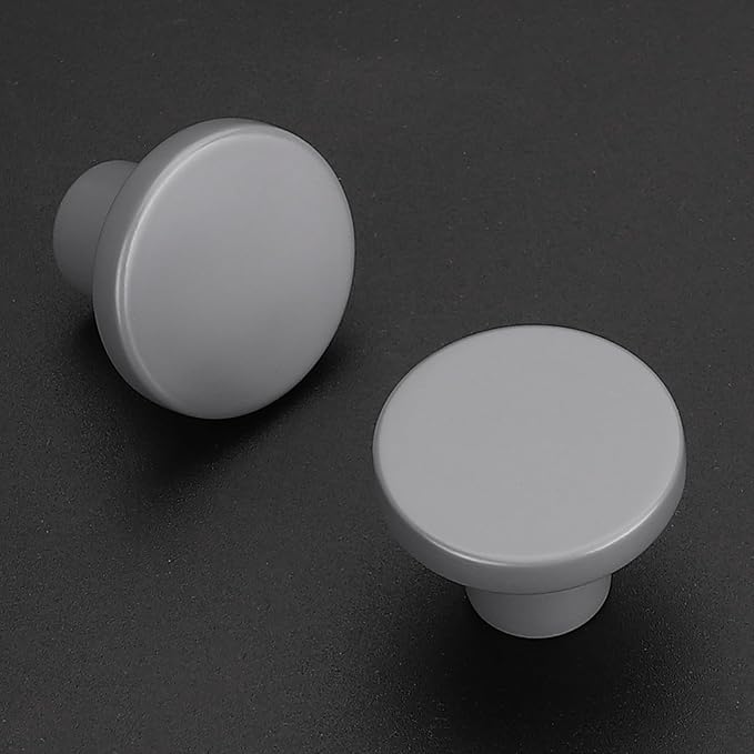 Ravinte 10 Pack Cabinet Knobs Grey Kitchen Cabinet Knobs Round Dresser Drawer Pulls Closet Door Pulls 1-1/5 Inch