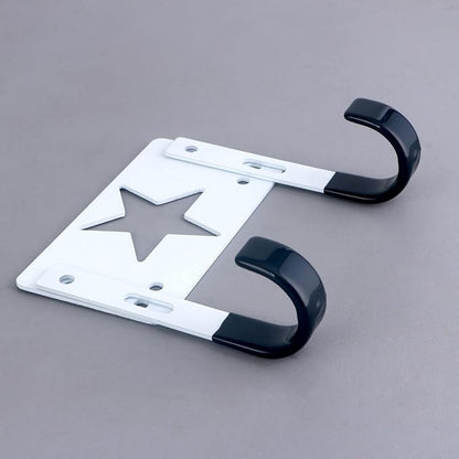 Ironing Board Holder Wall Mount,with Adjustable Hooks， Ironing Board Hanger for T or Y Leg, Laundry Room Wall Hook for Iron Board Holder White