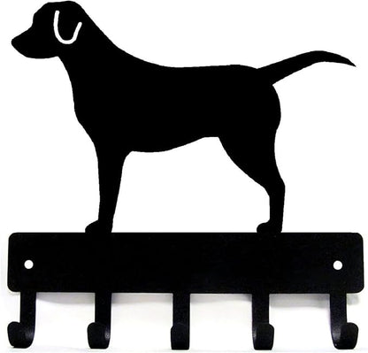 Labrador Retriever - Key Holder & Dog Leash Hanger for Wall - Large 9 inch Wide with 5 Hooks - Made in USA