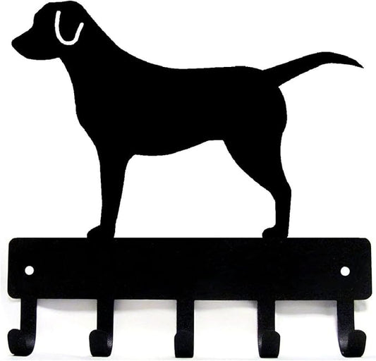 Labrador Retriever - Key Holder & Dog Leash Hanger for Wall - Large 9 inch Wide with 5 Hooks - Made in USA