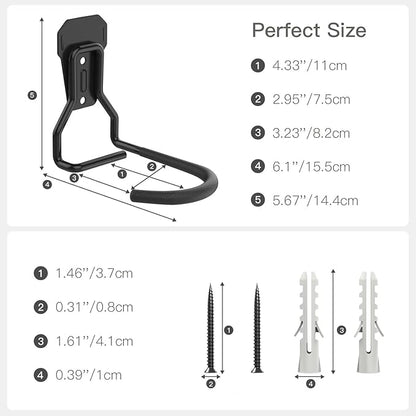 Housolution Bike Wall Mount with Fixed Hook, [8 Pack] Heavy Duty Bike Storage Rack, Bike Rack Vertical Stand for Garage - Easily Hang/Detach - with Screws Iron Bike Hanger Brackets