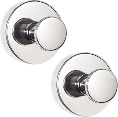 ZESLMG Chrome Suction Cup Hooks for Glass Window, Shower Hook for Inside Shower, Removable Towel Hooks for Bathroom Kitchen Wall Glass Door, Wreaths Loofah Suction Hook for Hanging, 2 Pack