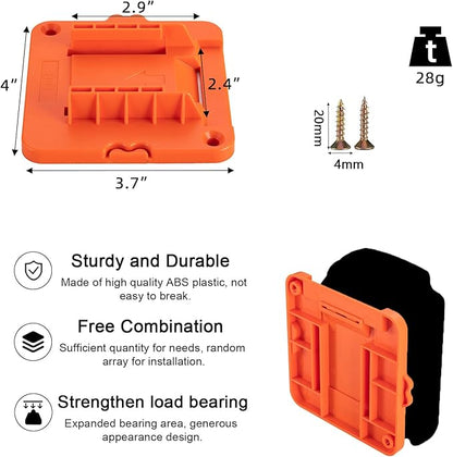 Crivnhar Battery Mount Holder Compatible for Black+Decker 20V Batteries, Wall Mounts Hanger Fit for LBXR20 LB20 LBX20, Organize Garage/Workshop/Work Truck(5 Pack, w/10 Screws, No Battery)
