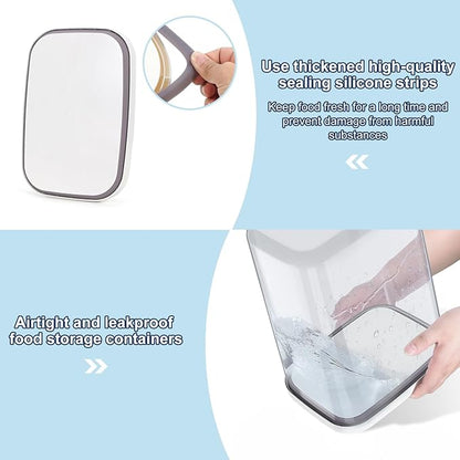 5-8 Lbs/6Qt Airtight Dog Cat Food Storage Container and Pet Storage Bin BPA-Free, PET Clear Stackable Dog Treat Containers Measuring Scoop Suitable for Dogs Food, Cats Food and Other Dry-2Pack