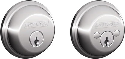 SCHLAGE B62N625 Deadbolt, Keyed 2 Sides, Bright Chrome