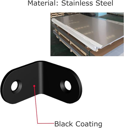 Corner Brace, L Bracket, Corner Brackets of Stainless Steel,Small Angle Support for Home Improvement, Metal Iron Braces for Wood Aufuga (50, Black, 0.8x0.8x0.6)