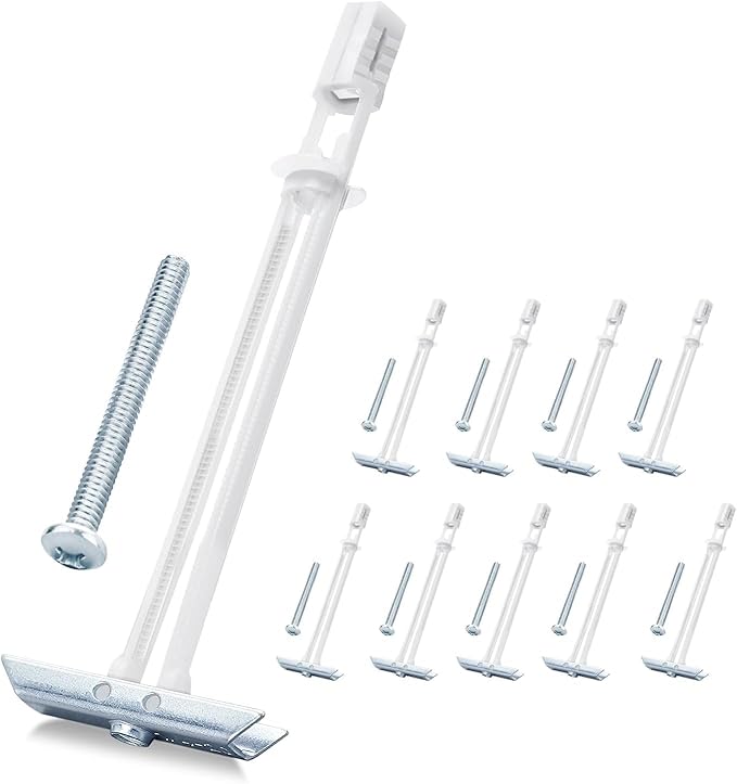 Drywall Anchor with Included Bolts for 3/16”-24, Heavy Duty Hollow Drywall Anchors for TV Mounting Kit, Stainless Steel Hollow Wall Anchors Holds up to 240 lbs Each in 1/2-in Drywall-10 Pack