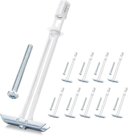 Drywall Anchor with Included Bolts for 3/16”-24, Heavy Duty Hollow Drywall Anchors for TV Mounting Kit, Stainless Steel Hollow Wall Anchors Holds up to 240 lbs Each in 1/2-in Drywall-10 Pack