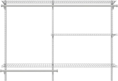Rubbermaid Configurations Custom Closet Kit, 3-6 Ft. Adjustable Metal Wire Shelving, Titanium Finish, Expandable Organization System, Hardware Included, for Home Closet/Pantry/Laundry/Mudroom