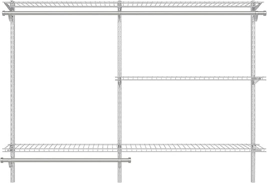 Rubbermaid Configurations Custom Closet Kit, 3-6 Ft. Adjustable Metal Wire Shelving, Titanium Finish, Expandable Organization System, Hardware Included, for Home Closet/Pantry/Laundry/Mudroom