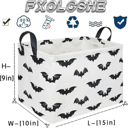 Easter Batman Basket,Collapsible waterproof storage basket,Batman toy decor,Cute toy storage box Empty for kids,Organizer Containers for Kids Toys,bat room decor(Black bats)