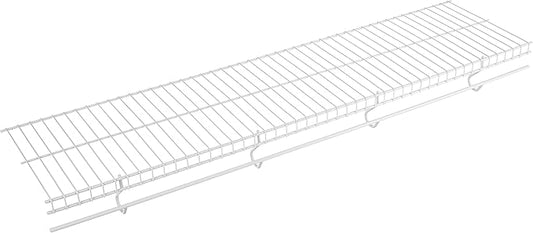 Rubbermaid Free-Sliding Wire Shelf, White, Adjustable Shelving with Free-Slide Design for Closet Organization System, 12”x 4’, 1 Pack | Free-Slide Design, 1 Pack