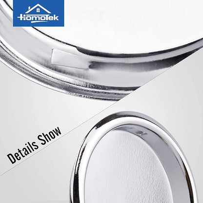 HOMOTEK 4 Pack Closet Door Finger Pull 2-1/16”, Easy Snap in Installation, Chrome Finish,Fits a 5/16”Depth x 2-1/16" Diameter Opening Hole