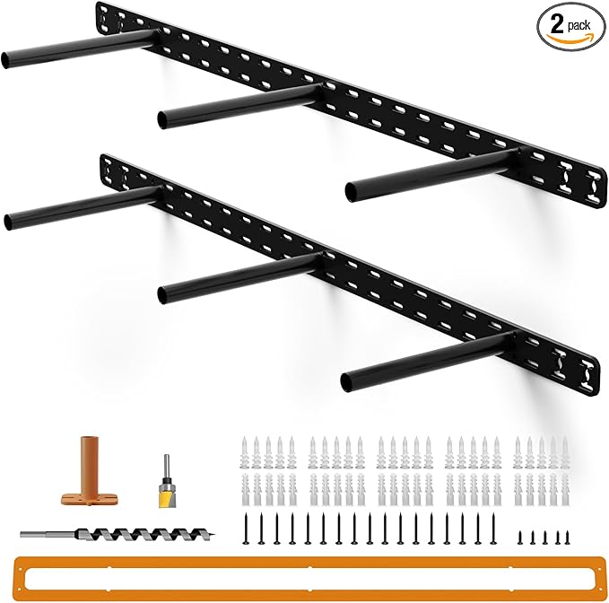 2pcs Floating Shelf Hardware Heavy Duty Hidden Shelf Brackets Support,Wall Mounting Invisible Floating Shelves Bracket with Jig (34" x 8" x 1.5" with Tools)