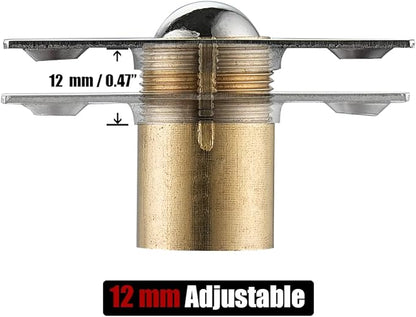 JQK Closet Door Ball Catch Hardware, Stainless Steel Catch Adjustable with Strike Plate, Brushed Satin Finish 4 Pack, HBC100-P4