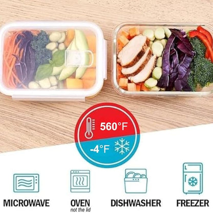Igluu Meal Prep Glass Containers with Air Vent Lids (5 Pack+Extra Lid) – Airtight & BPA-Free – Oven, Microwave, Freezer and Dishwasher Safe – 28oz – Durable Borosilicate Glass