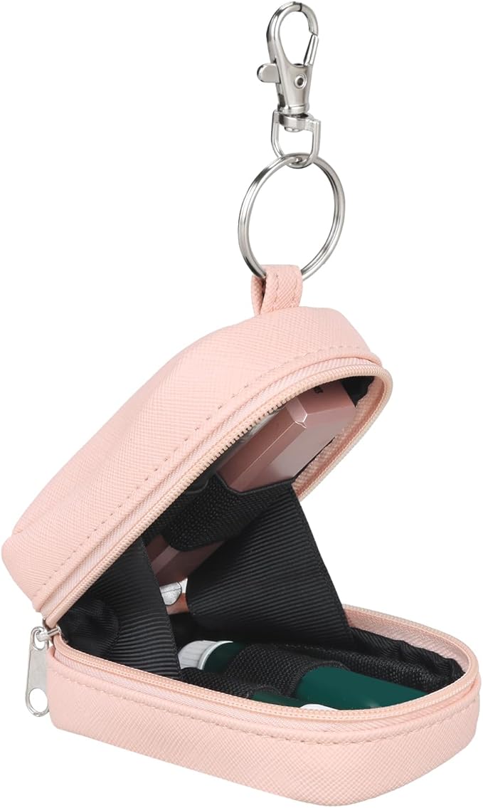 Chapstick Holder Bag Small Lip Balm Sleeve Pouch Lipstick Portable Storage Bag Lip Gloss Case With Hook Accessories