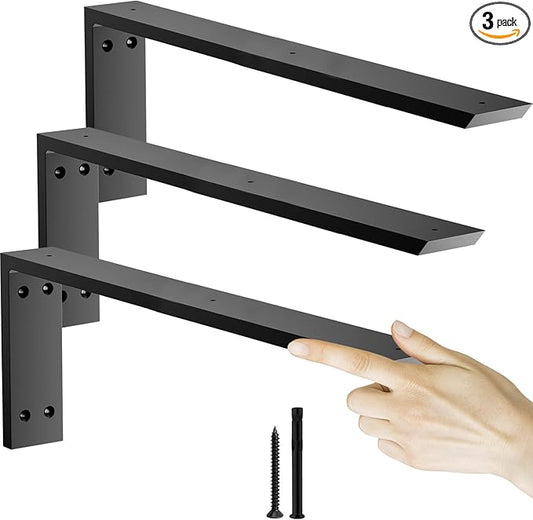 Countertop Support Bracket 20 inch 3 Pack (3/8" Thick),Premium Heavy Duty Granite Countertop Brackets 20"x8"x2.5",Shelf L Bracket Mantel Corbels for Quartz,Wood,Concrete and Laminate Countertops