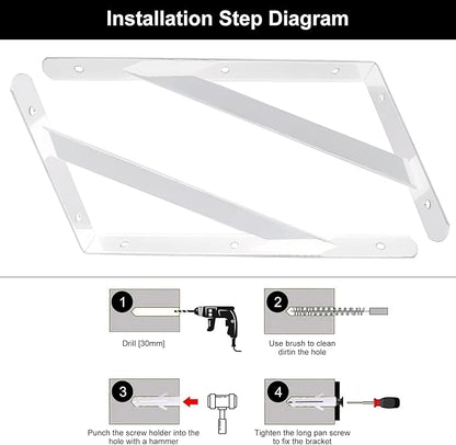 Shelf Brackets 8 Inch, for 4 6 10 12 16 20 Inch Wall Mount Bracket Wall Heavy Duty Brackets for Shelves, White, 8 x 5 Inch-4 Pairs