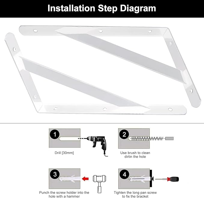 Shelf Brackets 8 Inch, for 4 6 10 12 16 20 Inch Wall Mount Small Brackets Heavy Duty Brackets 8 x 5 Inch-6 Pairs