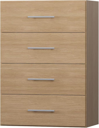 4 Drawer Short Tower Closet Unit, Modular Closet System, Wood Closet System Organizer with Storage for Walk In Closets, Clothing Rack Closet for Hanging Clothes, Bedroom, Wood, 31.5"W