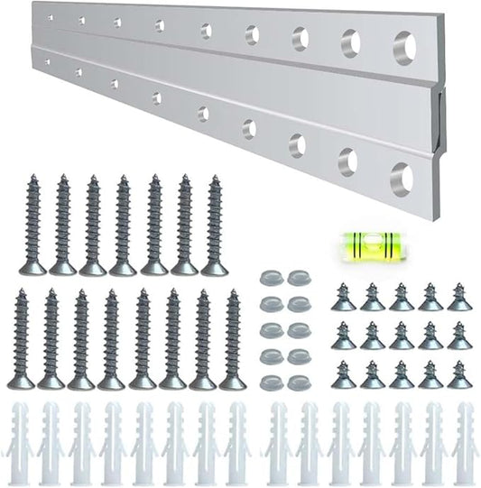 Versatile 18 inch 1 Pair French Cleat Hanger Heavy Duty - Mirror Brackets for Wall Mounting - Aluminium French Cleat Picture Hanging Kit (Supports Upto 90 Lbs 1 Pair)