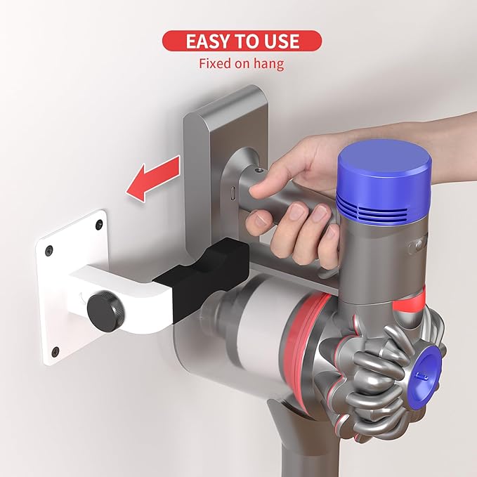 Adjustable Vacuum Wall Mount for Shark Vacuum Shark Cordless Vacuum Wall Mount Compatible for V6 V7 V8 V10 V11 V12 V15 Shark IX141 IZ562H IZ682H IZ361H IZ462H IZ163H IZ363HT IZ483H (White)