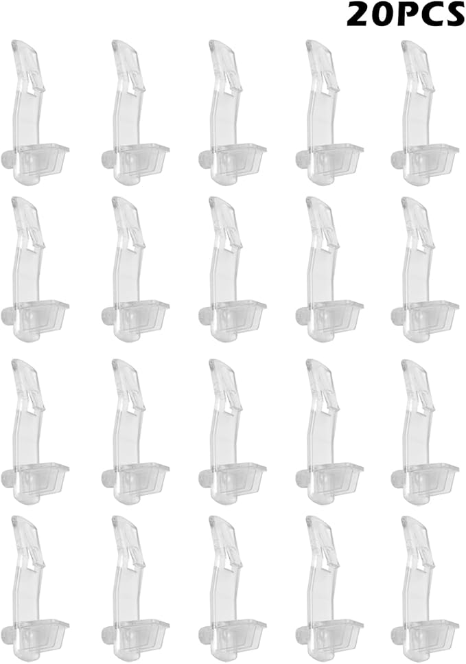 20Pcs Plastic Locking Shelf Support Peg,Easy Install Shelf Support Pin Clip,Self-Locking Bracket Clip,Clear Shelf Peg for Furniture,Shelf,Supplies,Bookshelf,Closet,Cabinet ﻿