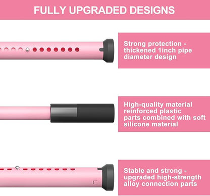 AceMining Sliding Door Security Bar,Heavy Duty Sliding Patio Door Lock Bar, 20-50inch Adjustable Multi-use Window Security Bars, Sliding Door Stopper,Pink,2Pack