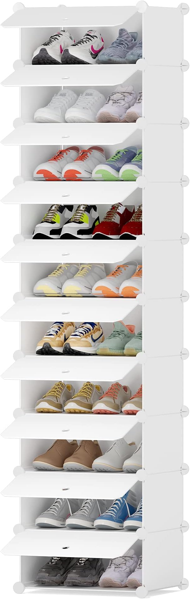 HOMIDEC Shoe Storage, 10-Tier Shoe Rack Organizer for Closet 20 Pair Narrow Shoes Shelf Cabinet for Entryway, Bedroom and Hallway
