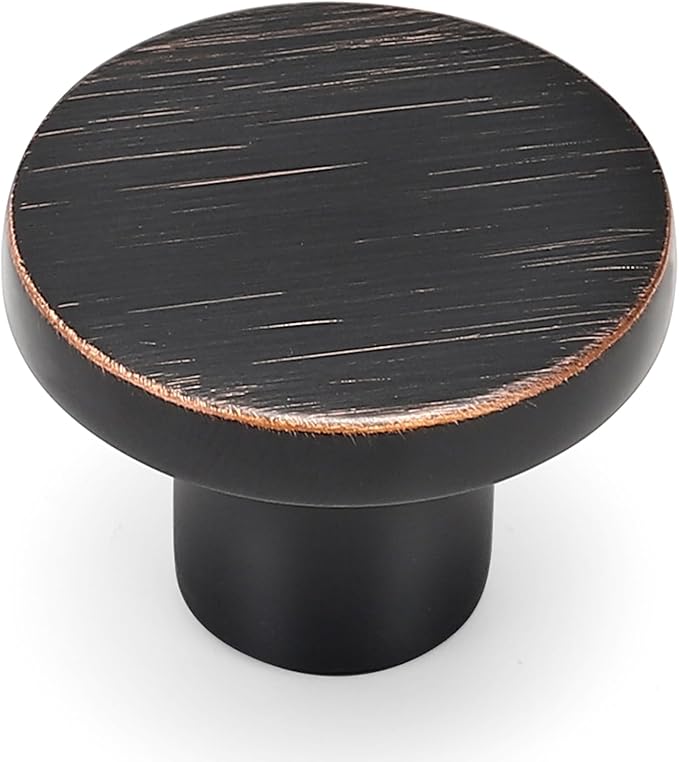 Ravinte 5 Pack Cabinet Knobs Oil Rubbed Bronze Kitchen Cabinet Knobs Round Dresser Drawer Pulls Closet Door Pulls 1-1/5 Inch