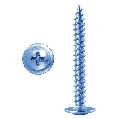 (60 pcs) Wensilon #10×3" Phillips Truss Head Wood Screws Galvanized Iron Quick Metal Self Tapping
