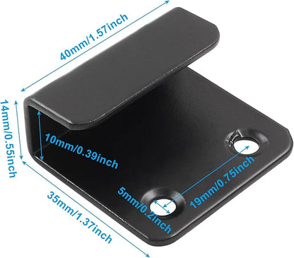 6 Pack Wall Hanger Fastener, Stainless Steel Mount Brackets Hook With 10mm Inner Width Heavy Duty Tile Display Hangers for Ceramic (Black)