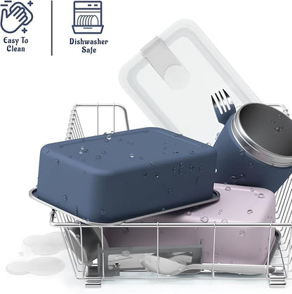 Stainless Steel Bento Lunch Box Set for Adult - 42oz Leak-Proof Bento Lunch Box Container with Thermo, Insulated Bag for Work Travel Dining Out