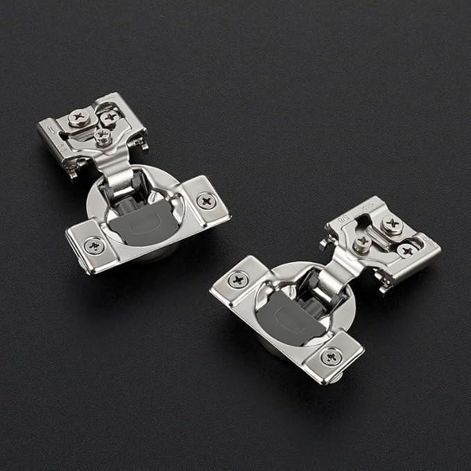 30 Pack 15 Pairs 5/8 Inch Overlay Soft Close Hinges for Kitchen Cabinet - Satin Nickel Hidden Stainless Steel Concealed Self Closing
