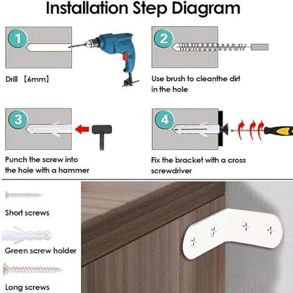 Furniture Anchors Small Aesthetic Earthquake Straps for Furniture Dresser Wall Anti-Tip Furniture Safety Anchor to Childproof and Babyproof Your Home Holds Up to 500 Pound (White, 2 in)